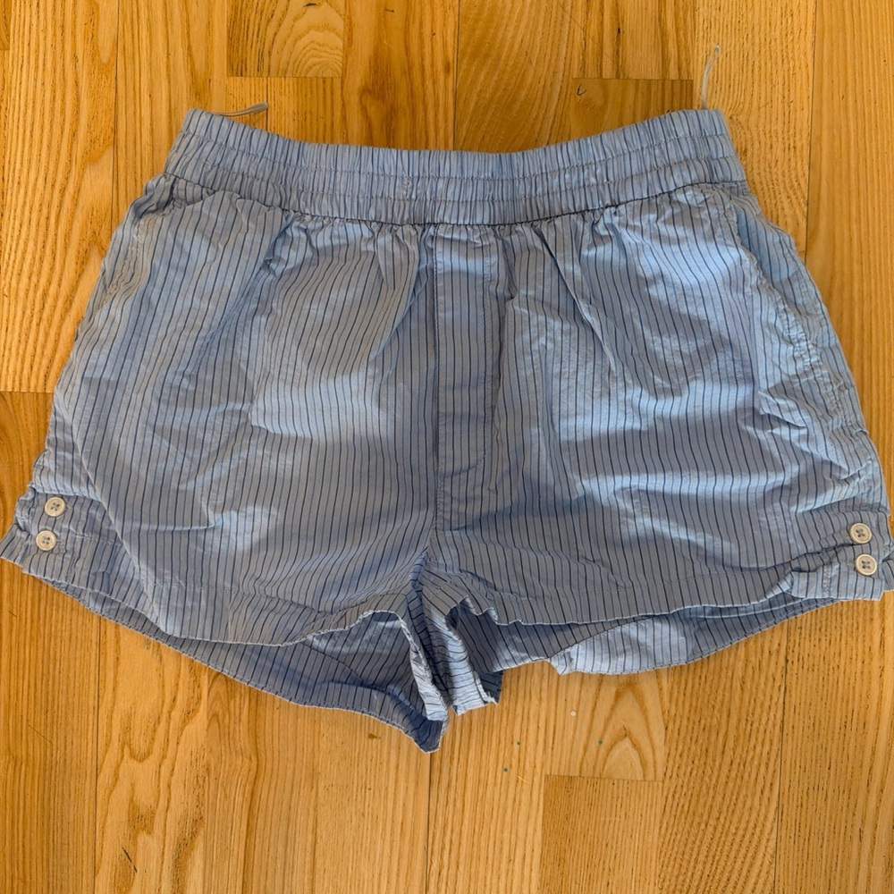 Zara High Waist Striped blue Shorts